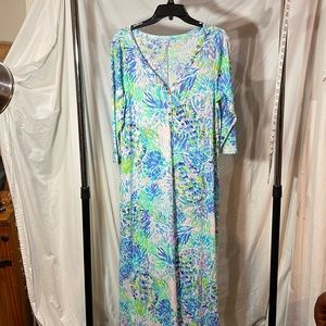 NWT Lilly Pulitzer Palmetto Shell of a Party Blue Maxi Dress - L